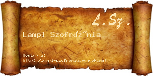Lampl Szofrónia névjegykártya